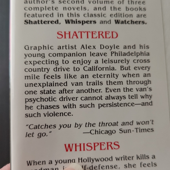 3 novels | Dean Koontz | Shattered - Whispers - Watchers - 1992 edition - Picture 4 of 13